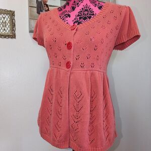 Apt-9 Women's Coral Color Short sleeve Cardigan